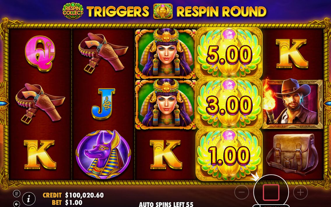 Super Spin med pengarsymbolerna på hjul 1 till 4
